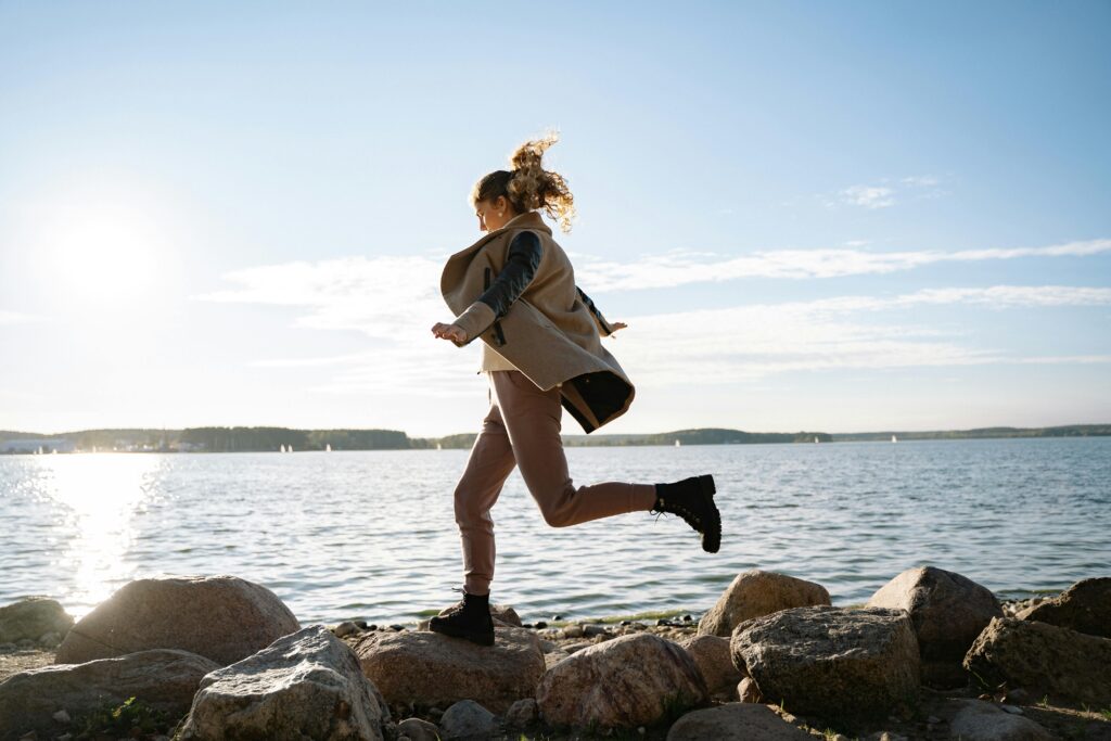 a girl and sea