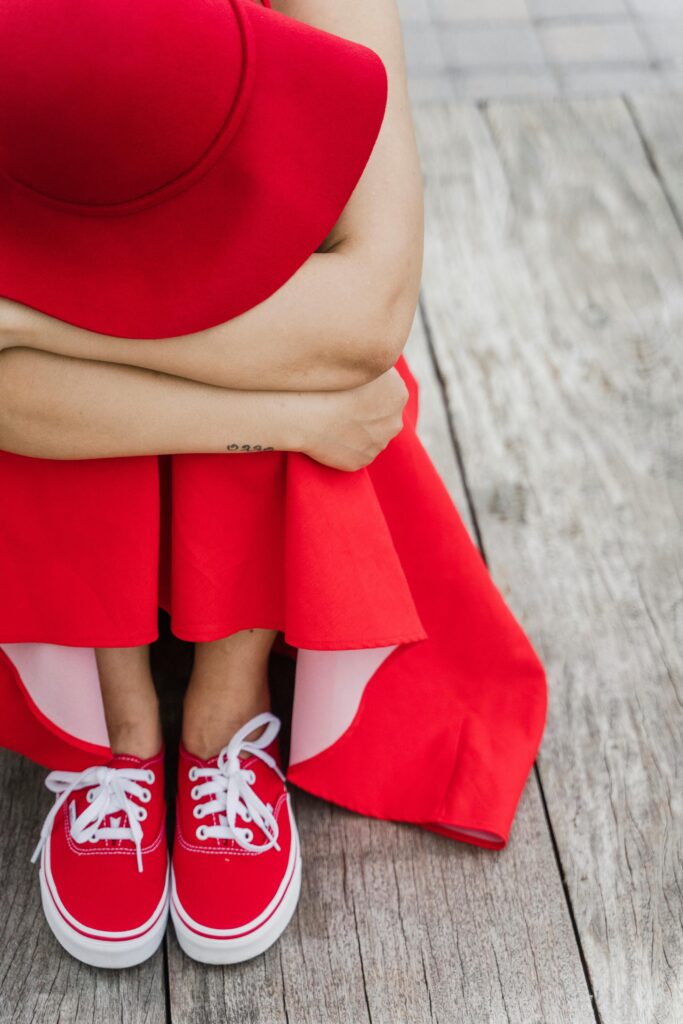 red dress wearing a girl 