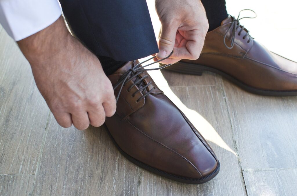 Grey Pants and Brown Shoes